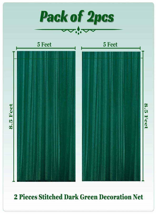 1iAM 2pcs Green Decoration Net - Large Size, Stitched with Ribbon, Nylon Made, Reusable, Soft, Wrinkled Free, 8.5x5ft Each, Backdrop Net For Birthday, Anniversary, Mehndi, Wedding Party Decorations - Image 2